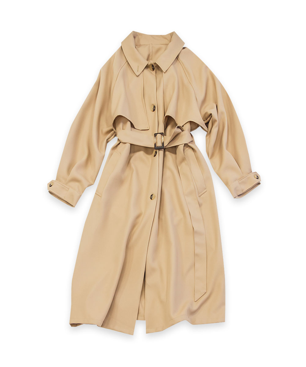 ボリュームスリーブロングトレンチコート