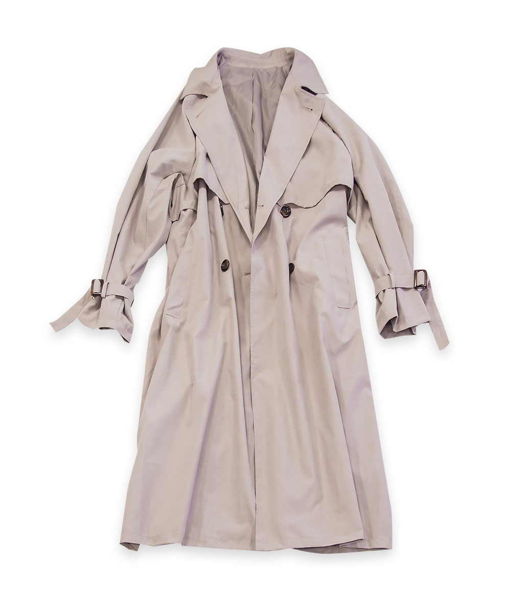 ウエストベルト付きヨーク切替トレンチコート