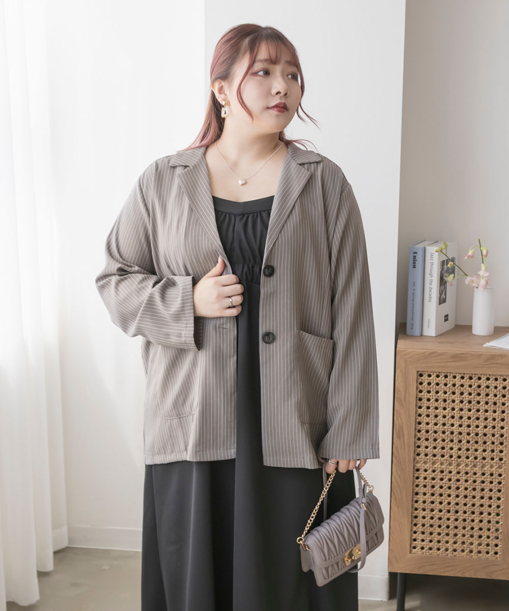 ストライプテーラードジャケット