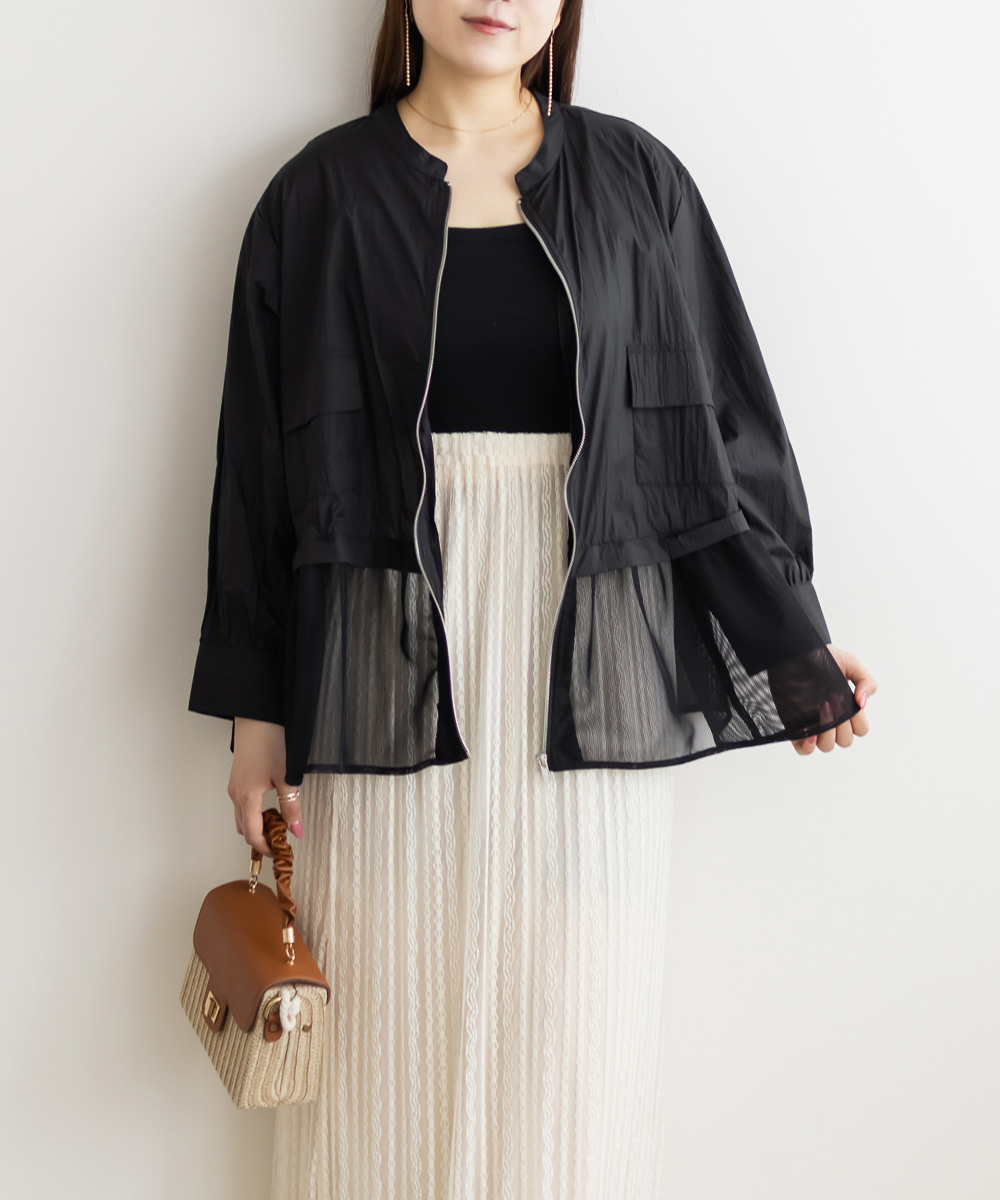 レイヤードエアリーシアーブルゾン