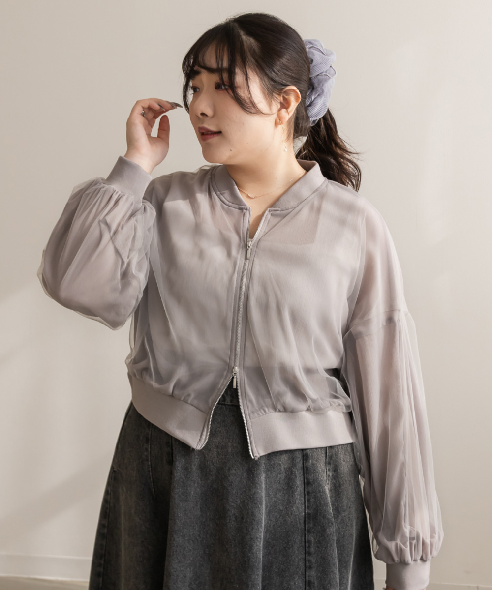 チュール重ねシアーブルゾン
