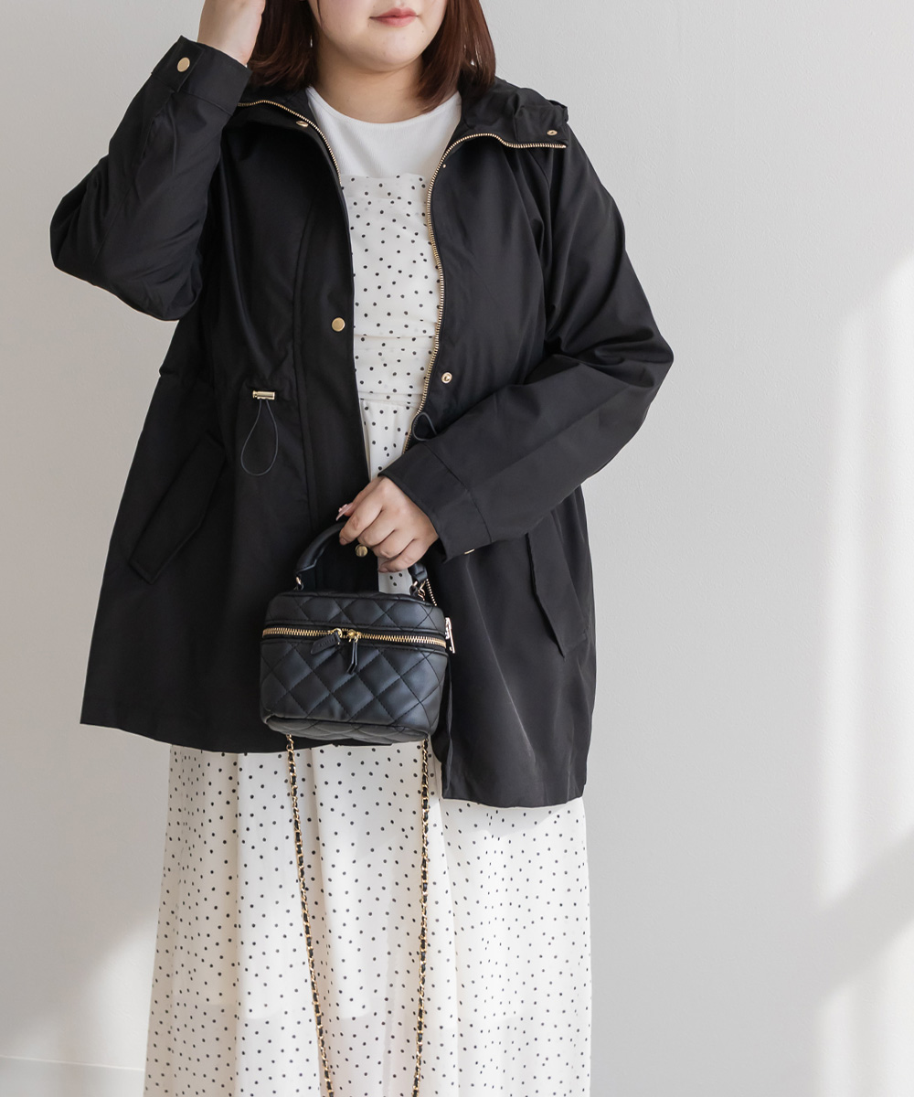 ウエストドロストフードブルゾン