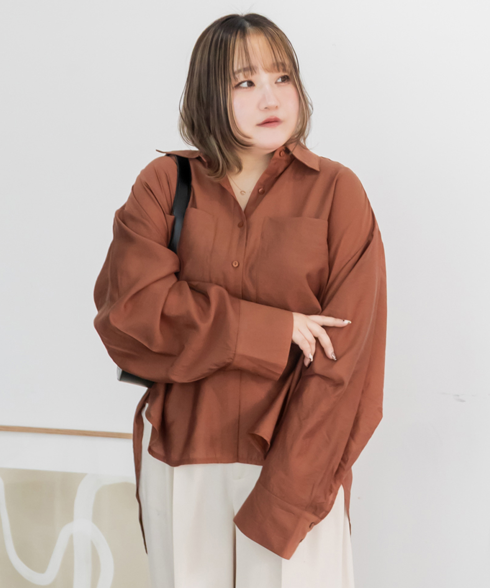 ポケットデザインワイドシャツ