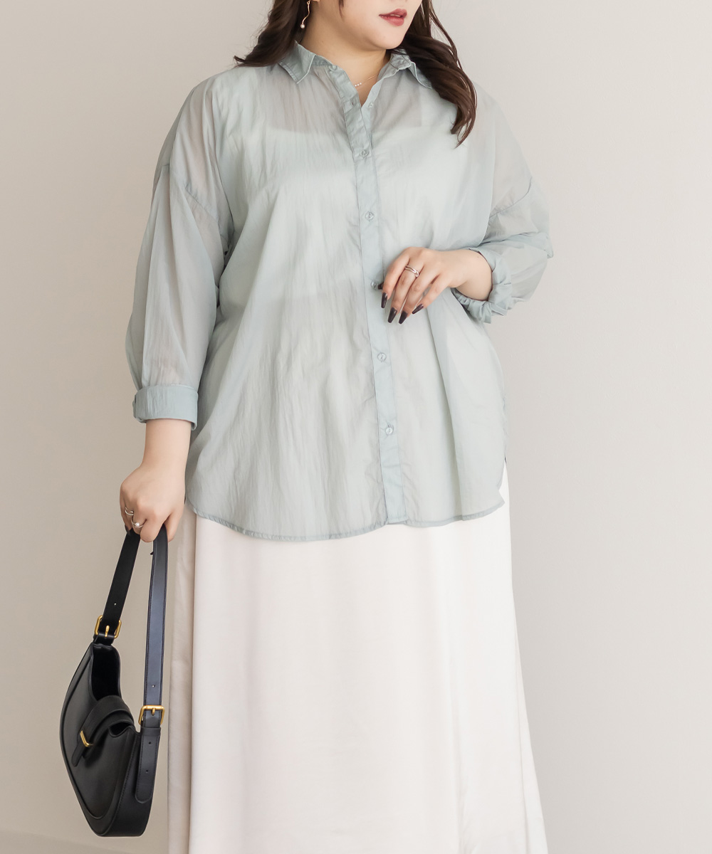 長袖シアーシャツ