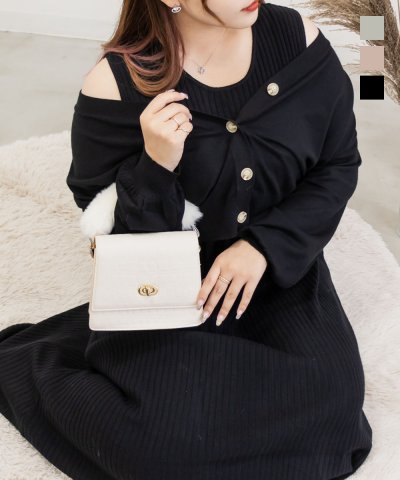 CLETTEオリジナル★カーディガン＆リブニットワンピセット