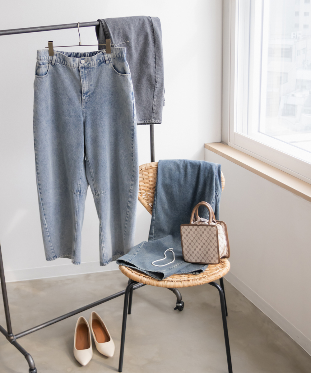 CLETTEオリジナルバレルレッグデニムパンツ