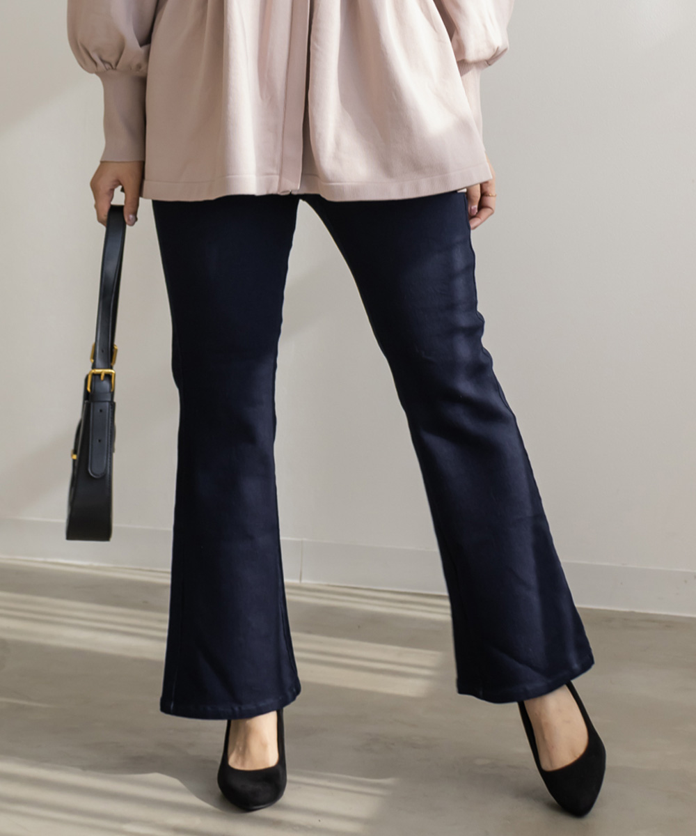 ストレッチデニムフレアパンツ