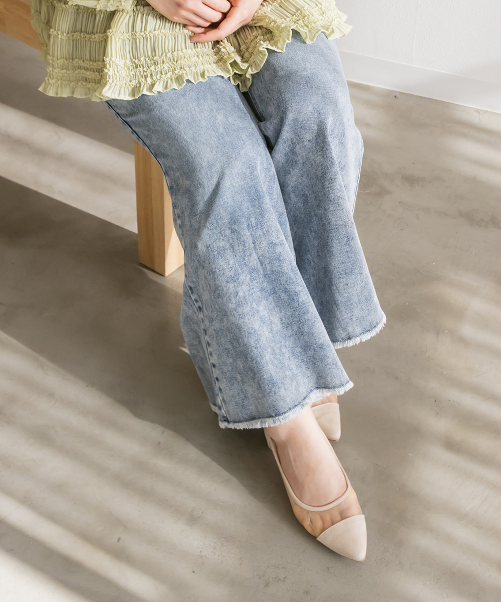 デニムフレアパンツ