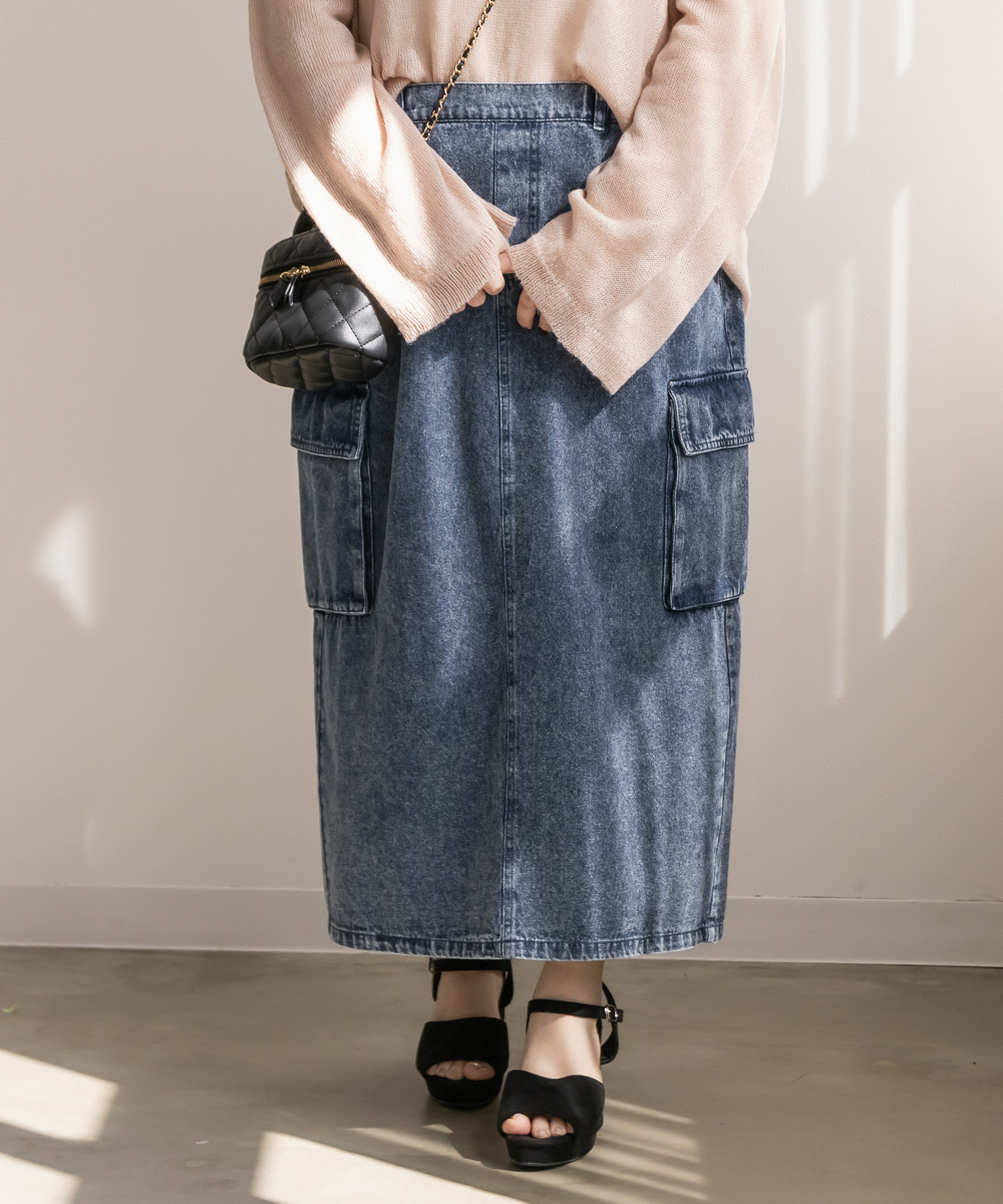 デニムカーゴスカート