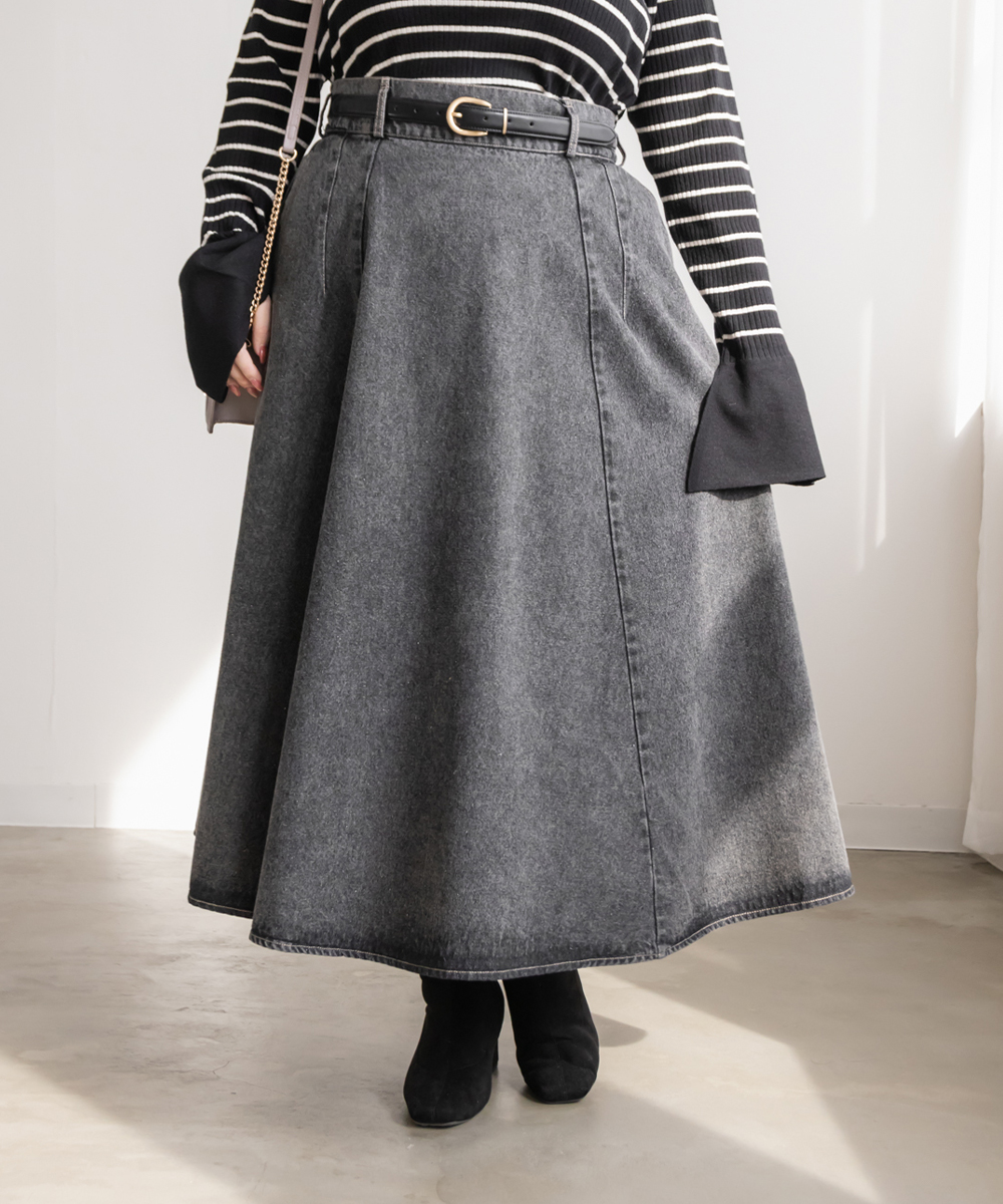 デニムフレアスカート