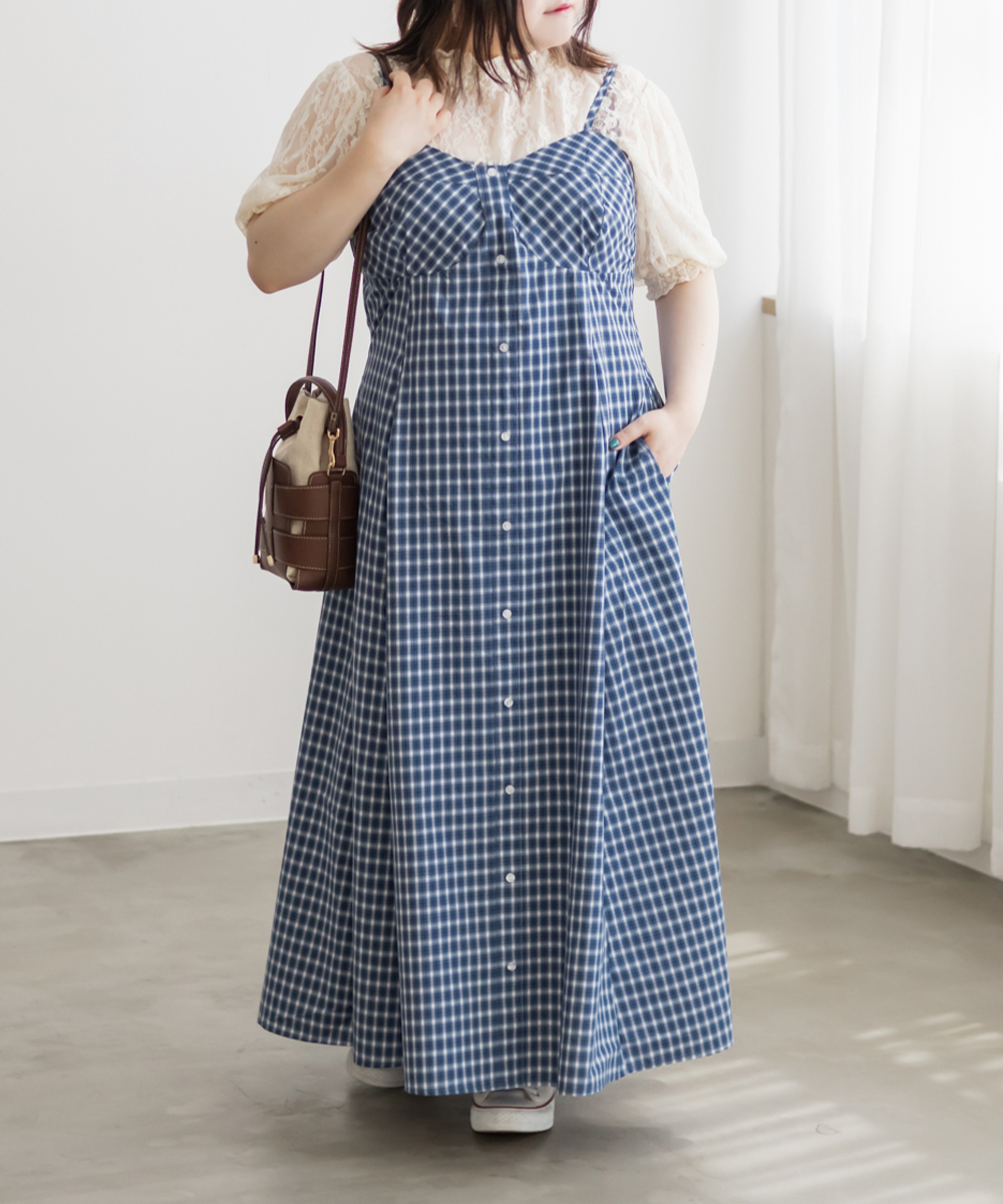 CLETTEオリジナル★フロントボタンキャミワンピース