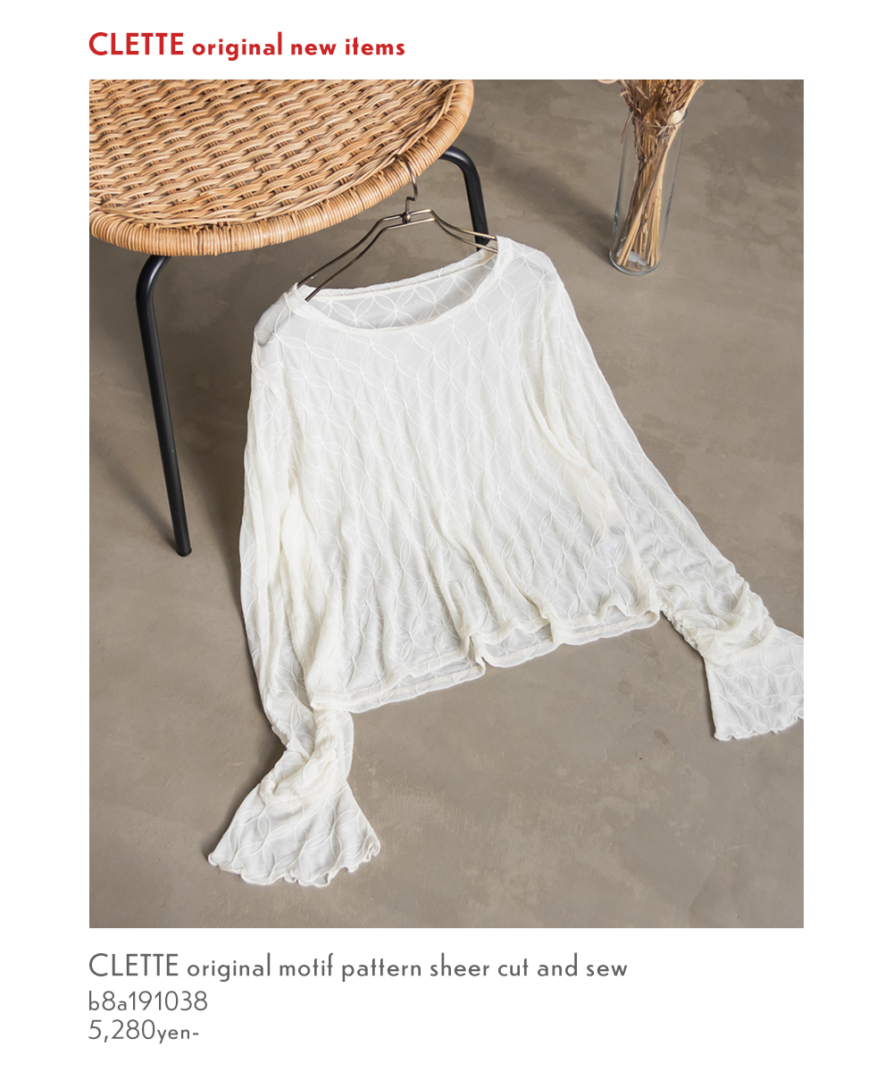 モチーフ柄シアーカットソー