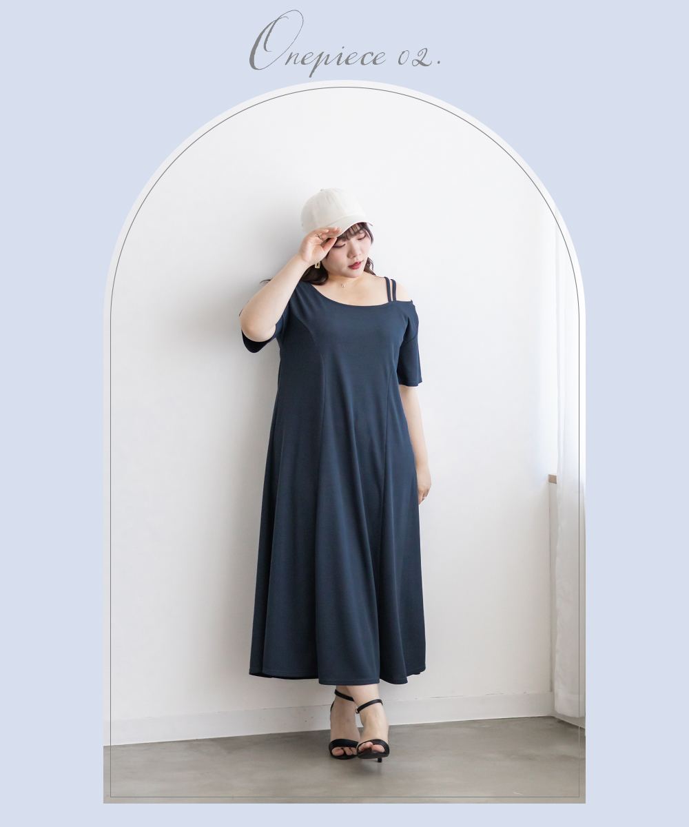 即完商品 CLETTE 半袖ワンピース ネイビー Summer Onepiece Collection