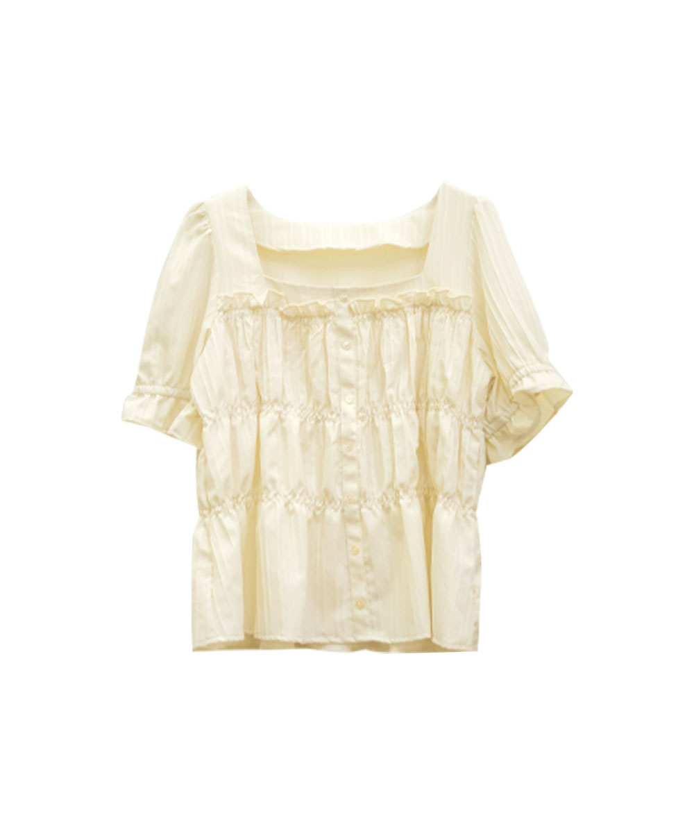 Shirred Peplum Blouse
