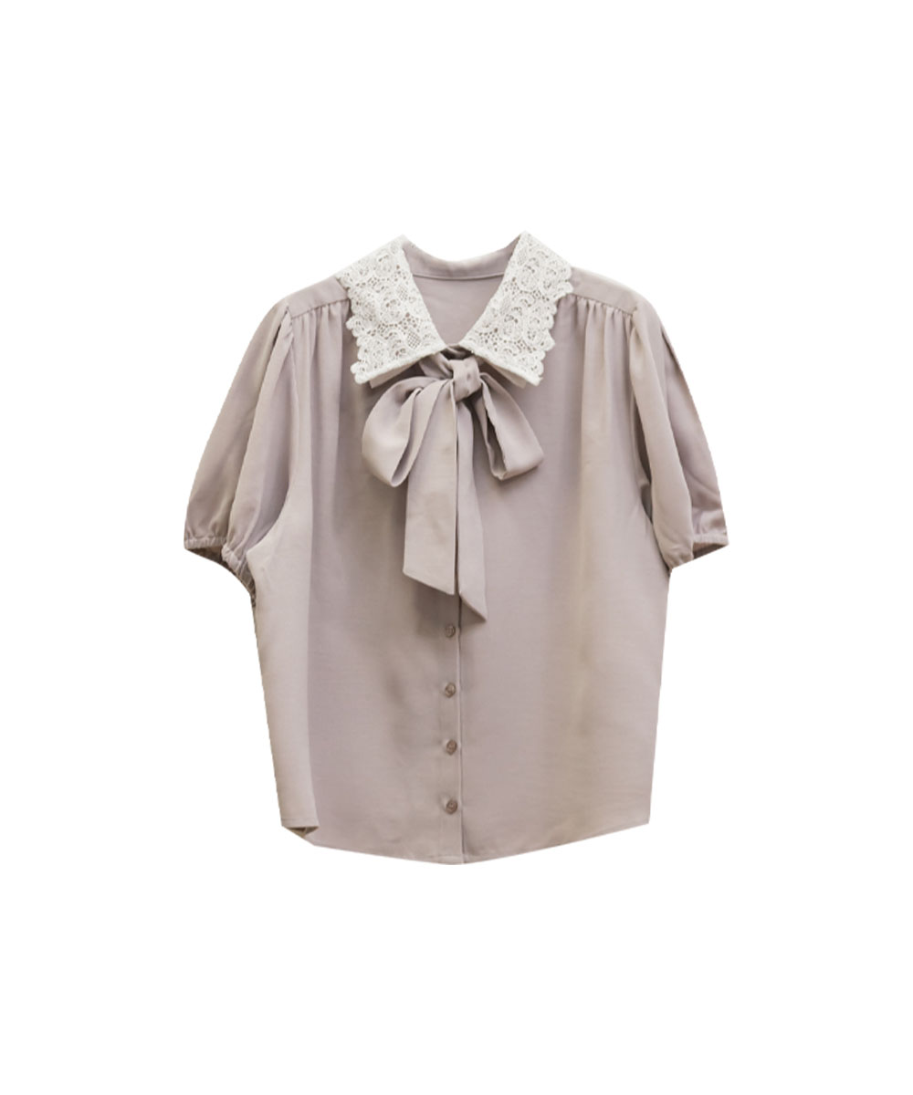 2 Way Lace Collar Bow Tie Blouse
