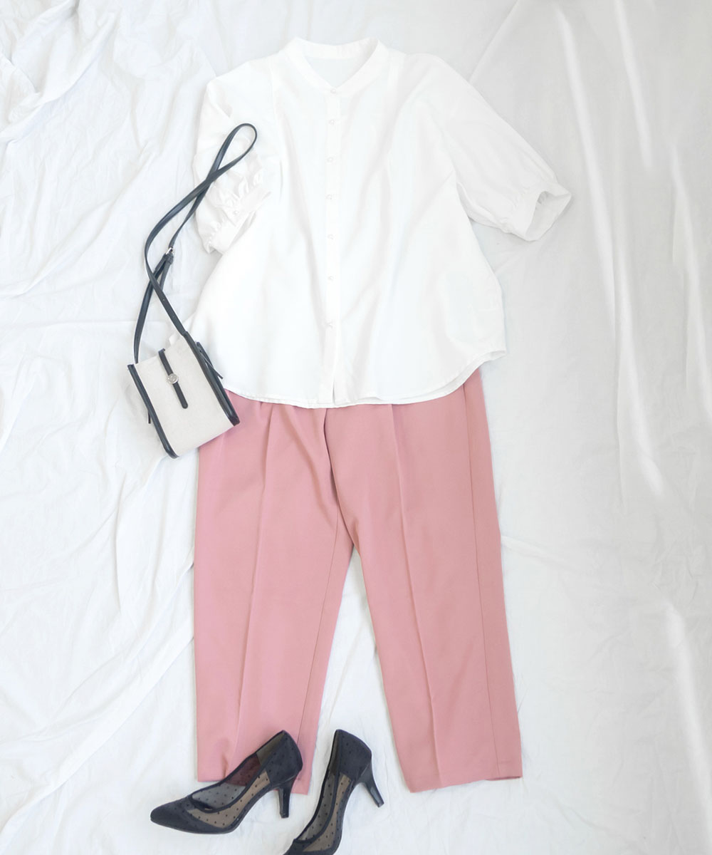 センタープレスセミワイドパンツ