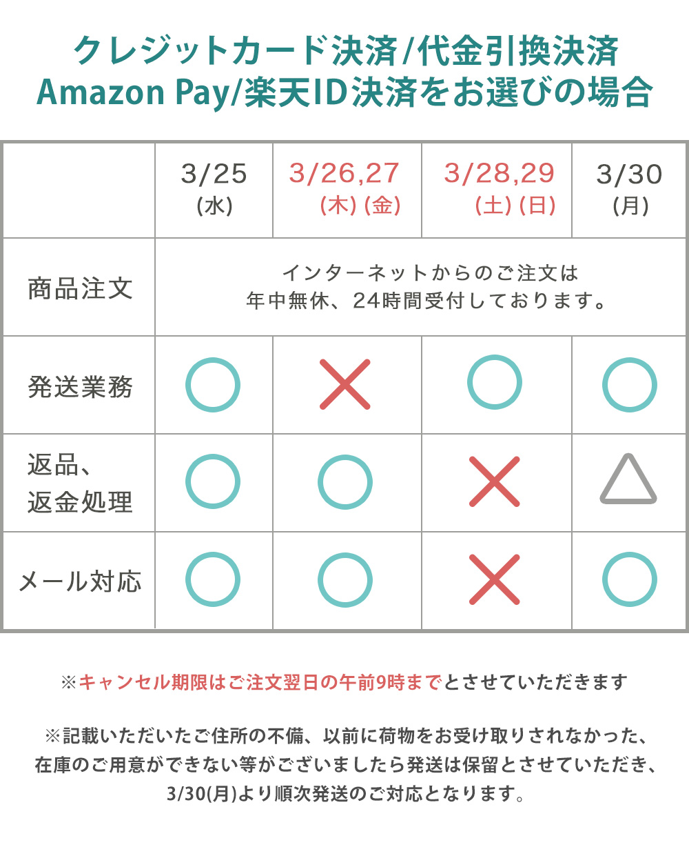 休暇期間早見表