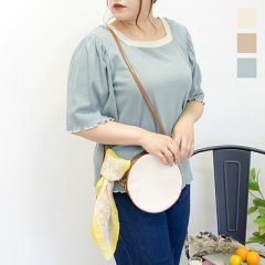 メローデザイン配色リブプルオーバー