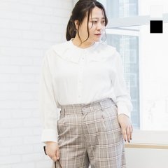 フリル襟楊柳ブラウス1