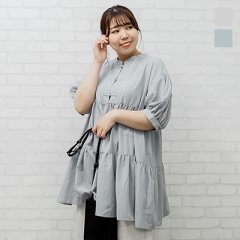 チャイナデザインチュニック丈ブラウス1