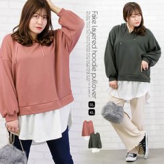 フェイクレイヤードパーカープルオーバー7