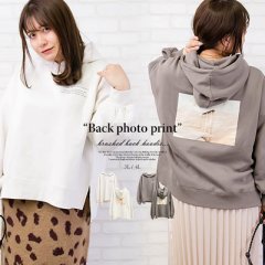 バックフォトプリント裏起毛パーカー5