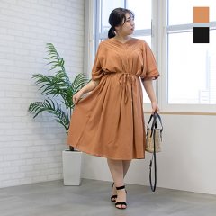 デコルテピンタックコットンワンピース4