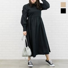 パワーショルダーリブ切替ロングワンピース4