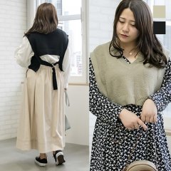 バックベルトニットベスト