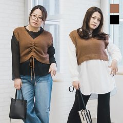 2WAYドロストデザインニットビスチェ