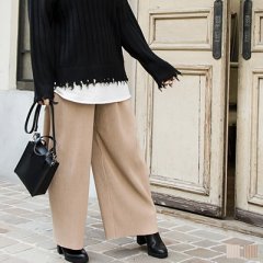 スエードプリーツロングパンツ2