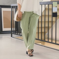 ウエストゴムフロントタックテーパードパンツ