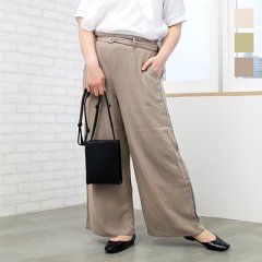 共地ベルト付リネン混パンツ1