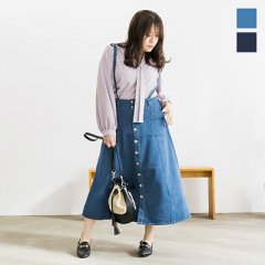 cletteオリジナル★サスペンダー付デニムスカート_5