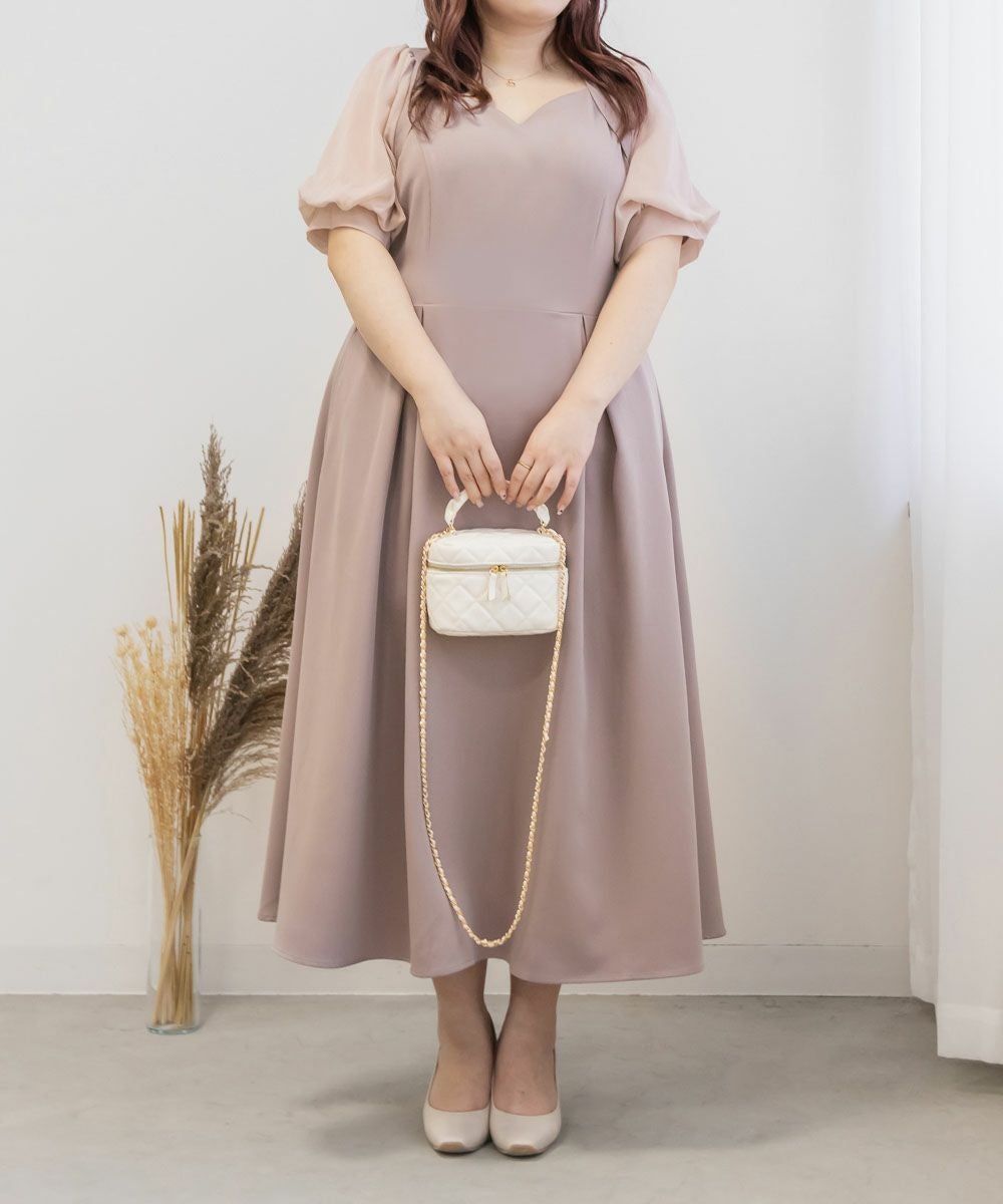 CLETTEオリジナル☆シアー5分袖ワンピース | 大きいサイズ レディース