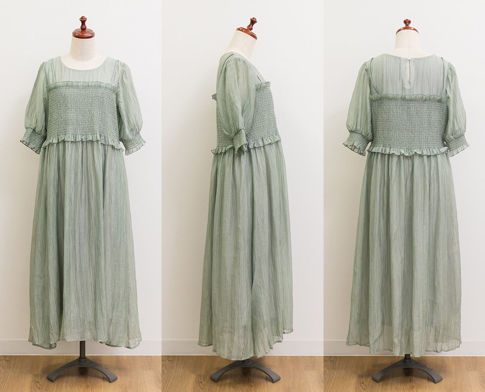 CLETTEオリジナル☆レイヤード風シャーリングワンピース | 大きい