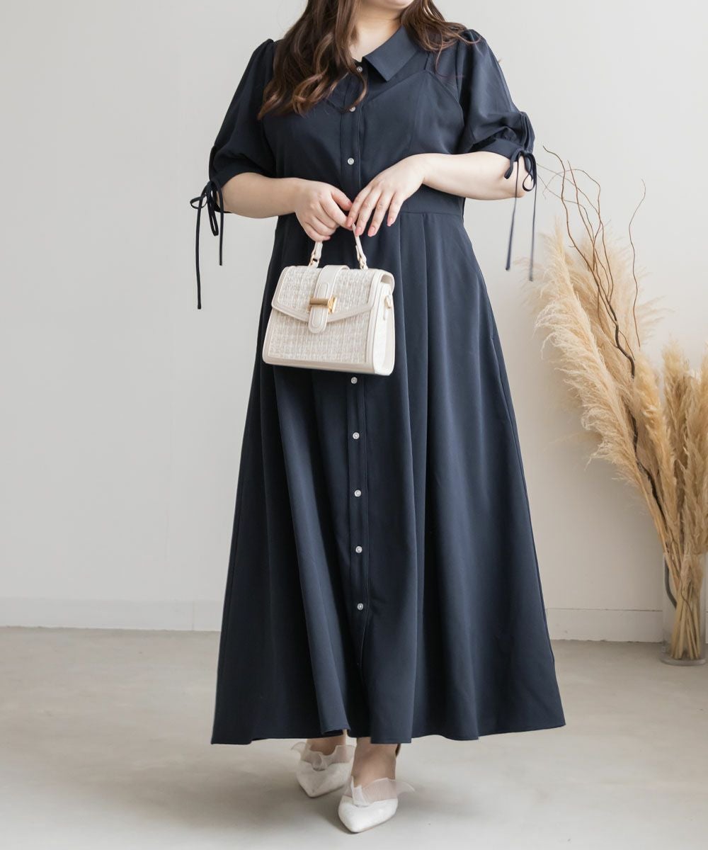 CLETTEオリジナル☆レイヤード風シャツワンピース | 大きいサイズ