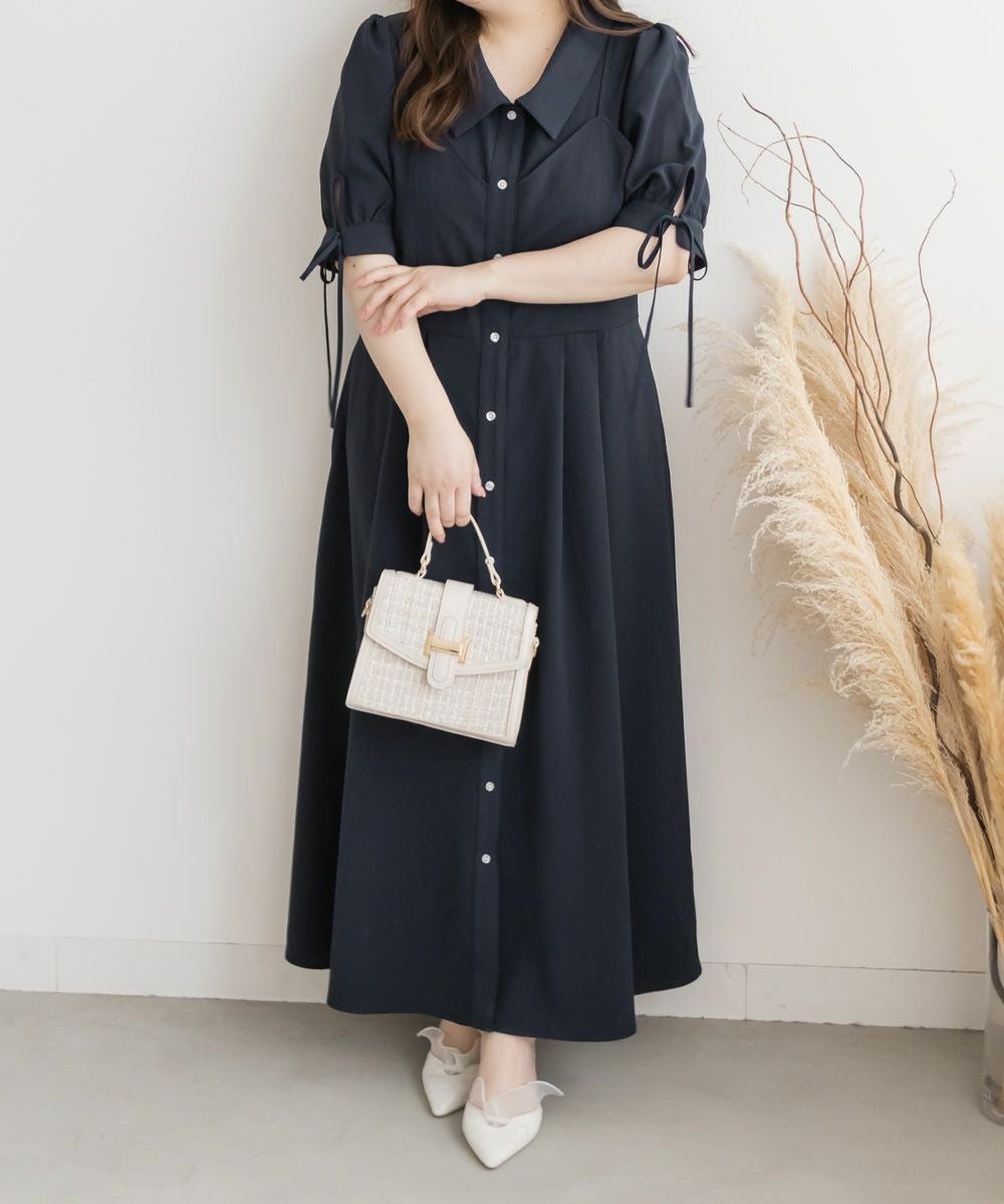 CLETTEオリジナル☆レイヤード風シャツワンピース | 大きいサイズ