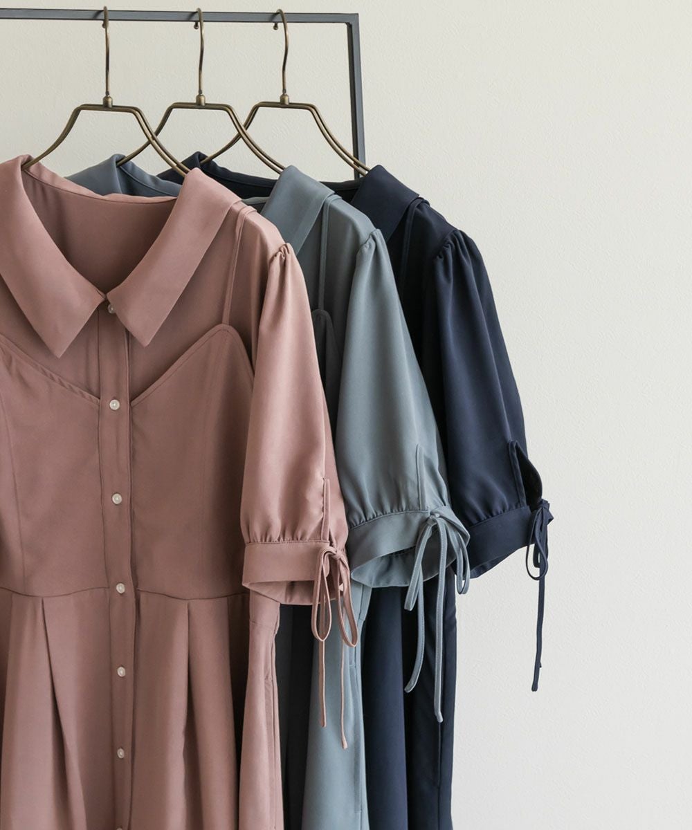 CLETTEオリジナル☆レイヤード風シャツワンピース | 大きいサイズ