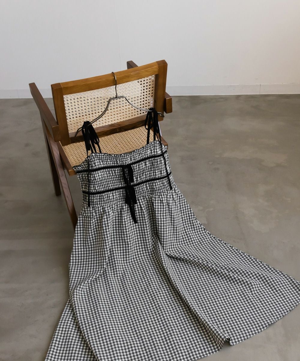 CLETTEオリジナル☆リボン使いチェック柄キャミワンピース | 大きい