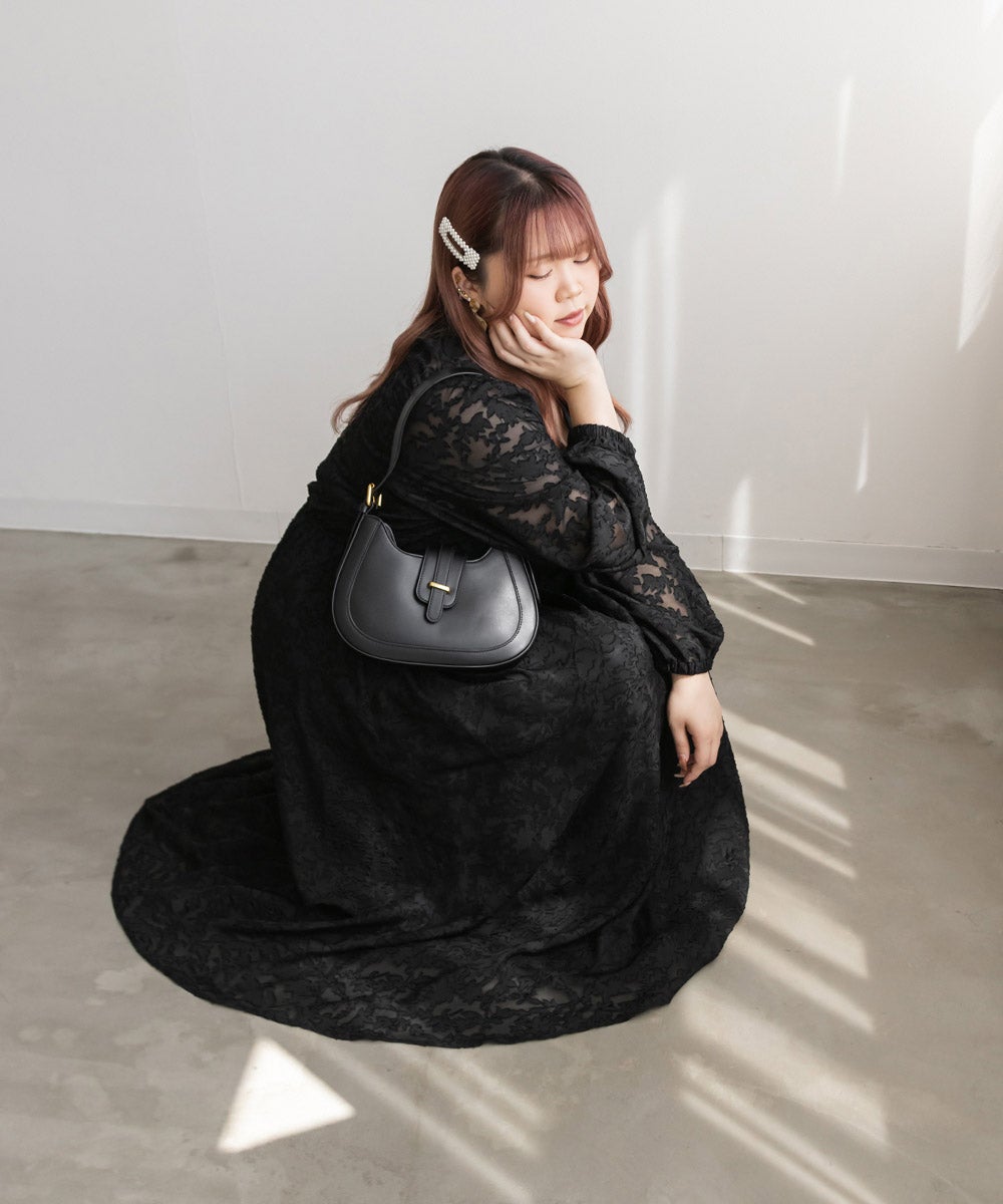 CLETTEオリジナル☆ジャガード花柄シアーワンピース | 大きいサイズ