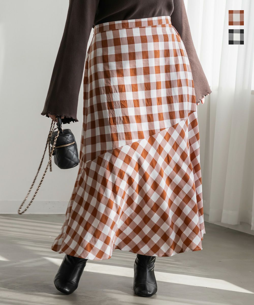 CLETTEオリジナル☆ギンガムチェック柄スカート | 大きいサイズ