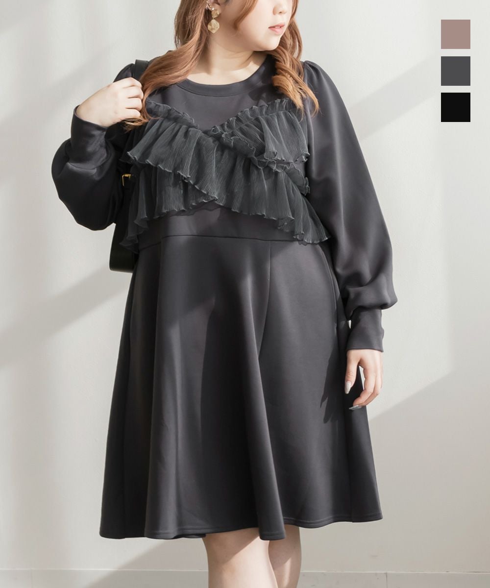 CLETTEオリジナル☆クロスチュールミニワンピース | 大きいサイズ