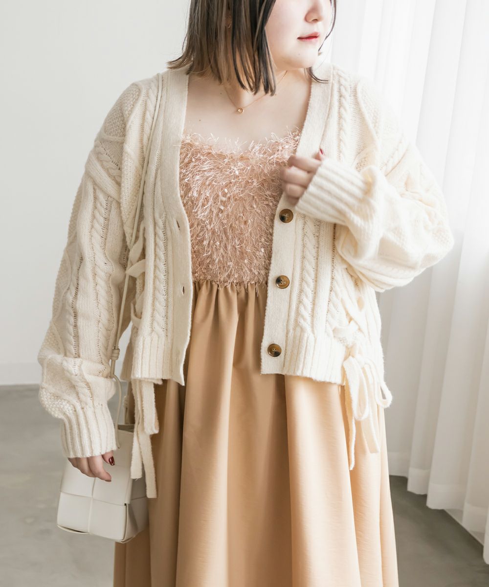 【美品】CARAMEL ワンピ 2Y CLETTEオリジナル☆フラッフィー切替キャミワンピース | 大きいサイズ