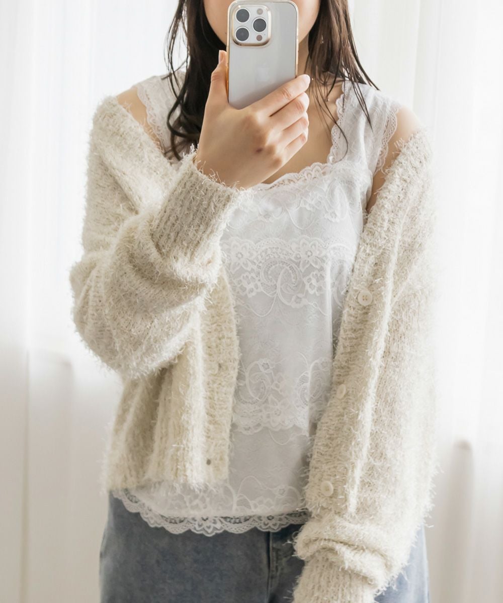 CLETTEオリジナル☆スクエアネックレースタンクトップ | 大きいサイズ