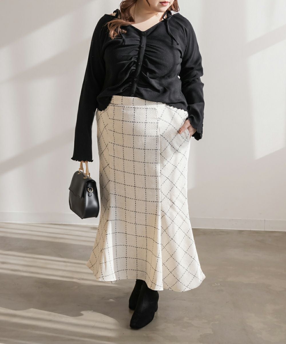 CLETTEオリジナル☆ステッチチェック柄マーメイドスカート | 大きい