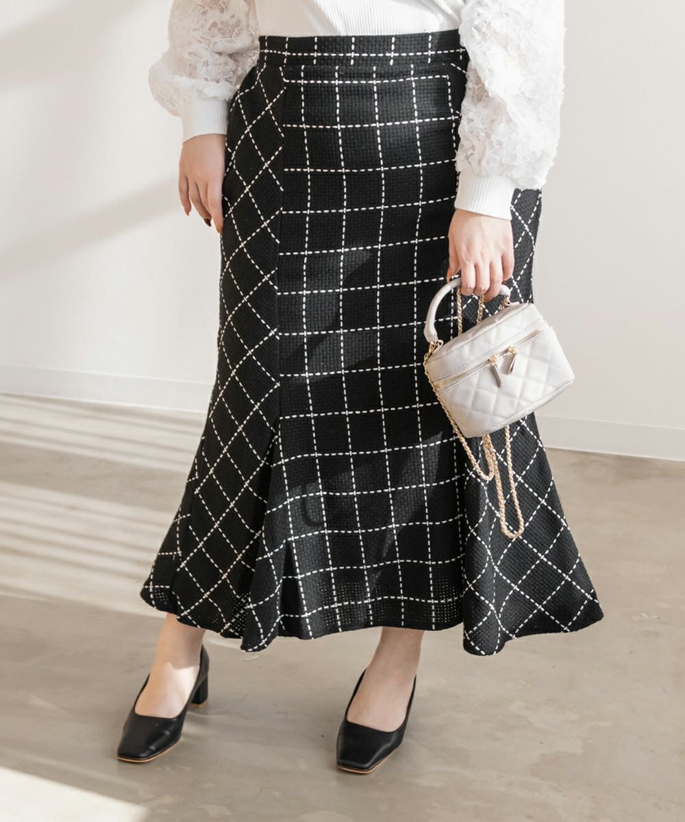 CLETTEオリジナル☆ステッチチェック柄マーメイドスカート | 大きい