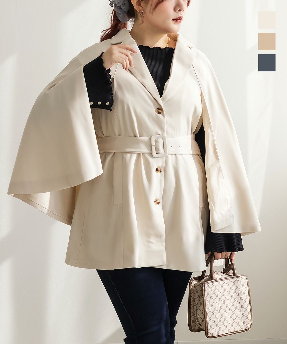 CLETTEオリジナル☆テーラードケープジャケット | 大きいサイズ