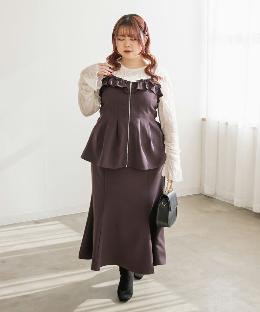 CLETTEオリジナル☆フリルジップビスチェ | 大きいサイズ レディース