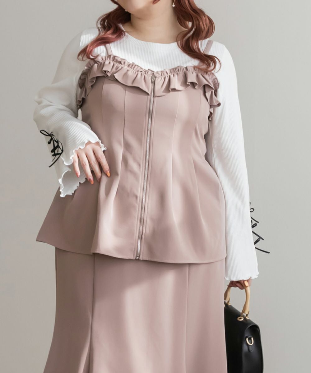 CLETTEオリジナル☆フリルジップビスチェ | 大きいサイズ レディース